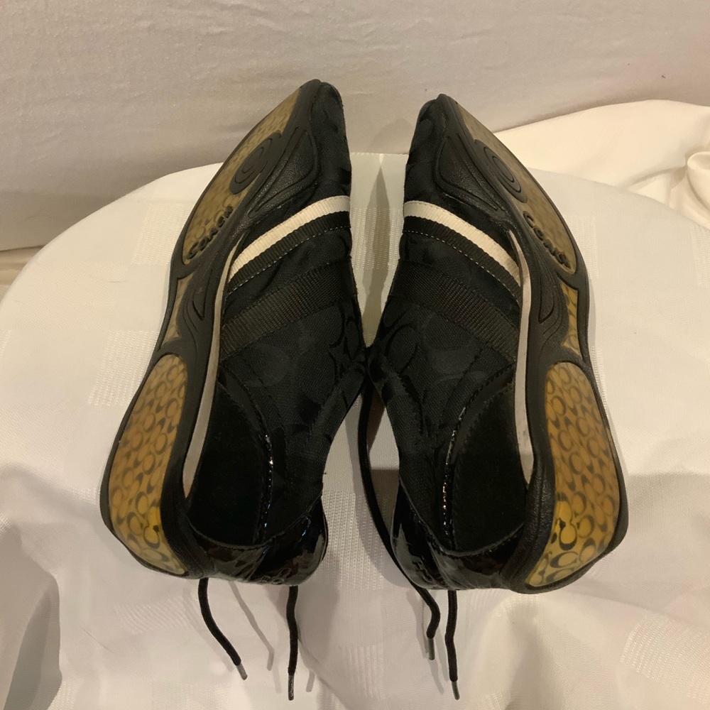 EUC-Coach black and white lace up sneakers - Picture 6 of 8